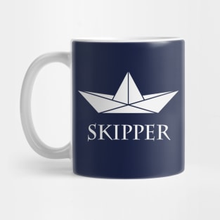 Skipper (Sea Captain / Paper Boat / Paper Ship / White) Mug